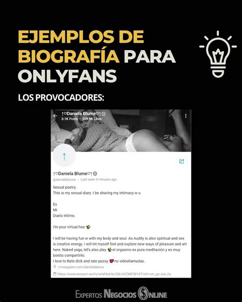 biografia para only fans|Descubre los mejores ejemplos de biografía para。